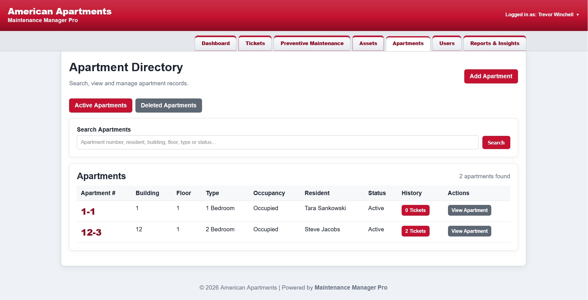 Apartment directory