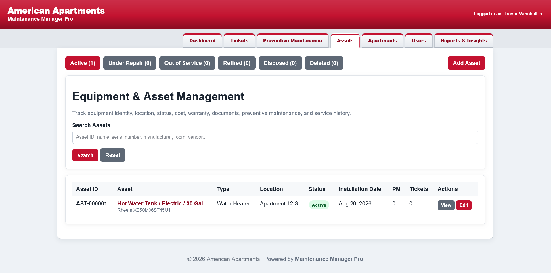 Equipment and asset management